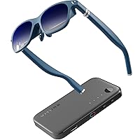 One XR/AR Glasses & Mobile Dock Bundle, Compatible with Nintendo Switch, Switch OLED, Handheld Gaming Consoles, Chromecast, Fire TV, HDMI Devices | Co-ops Stream & Play | 13000mAh (Matte Blue)