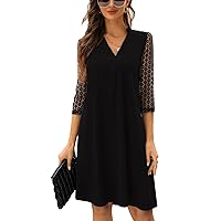 Womens 3/4 Sleeve Shift Dress