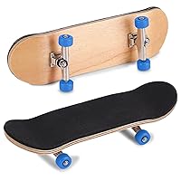 1Pc Wooden Fingerboard Maple Wooden Alloy Fingerboard Finger Skateboards with Box Reduce Pressure Kids Gifts(深蓝)