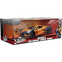 Jada Toys Marvel Wolverine X-Men 1:24 2020 Chevy Corvette Die-Cast Car with 2.75
