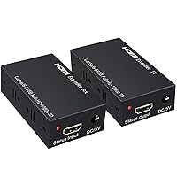 SatelliteSale HDMI Converter Over Ethernet RJ45 Cat 5e/6 Cable Up to 196 feet PVC Black Adapter 10.2Gbps 4K/30Hz