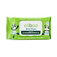 Caboo Tree Free Bamboo Baby Wipes, Eco Friendly Naturally Derived for Sensitive Skin, Resealable Peel Tab Travel, 72 Count