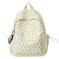 Cottagecore Aesthetic Backpack Flowers Backpack Cute Floral Backpack Spring Summer Backpack Casual Daypack (Yellow)