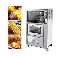 3500W Commercial Stainless Steel double layers Roasted Sweet Potato Oven Electric Corn Roaster Baking Stove Grilled Machine with 14 hanging baskets (110V/60HZ)