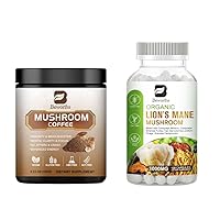 Lion's Mane Mushroom- 120 Capsules | Mushroom Coffee Alternative, Lions Mane Turkey Tail Mushroom Supplement Complex | Cordyceps, Chaga, Reishi for Energy, Mental Clarity & Focus, Brain Booster