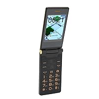 Dpofirs 2G Unlocked Flip Phone for Seniors, 3 Inch Double Screen Display, Large Button Cell Phones, Dual SIM Portable Flip Phone, 5900mAh, 1.3 MP Camera, Flashlight (Gold)