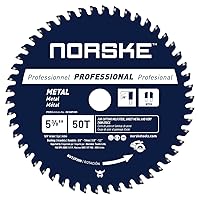 Norske Tools NCSBP208 5-3/8 inch 50T Metal Cutting Saw Blade For Steel Roofing, Metal Siding, Steel Pipe, Steel Studs & More 2 Bushings ( 5/8 inch To 10mm & 5/8 inch To 1/2 inch)