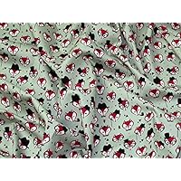 Minerva Crafts Novelty Fox Print Cotton Poplin Fabric Green - per metre