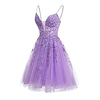Raseal V Neck Glitter Tulle Lace Appliques Homecoming Dress with Side Slit A Line Cocktail Gown RS020