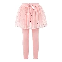 TiaoBug Kids Girls Culotte Ballet Pantskirt Footless Leggings Tights with Ruffle Twinkle Star Tutu Skirts Dancewear