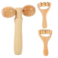 Wood Therapy Massage Tools 3PCS/Set Hand Wooden Massage Roller Neck Massager for Waist Thigh Leg Hands Full Body Muscle Massage and Release