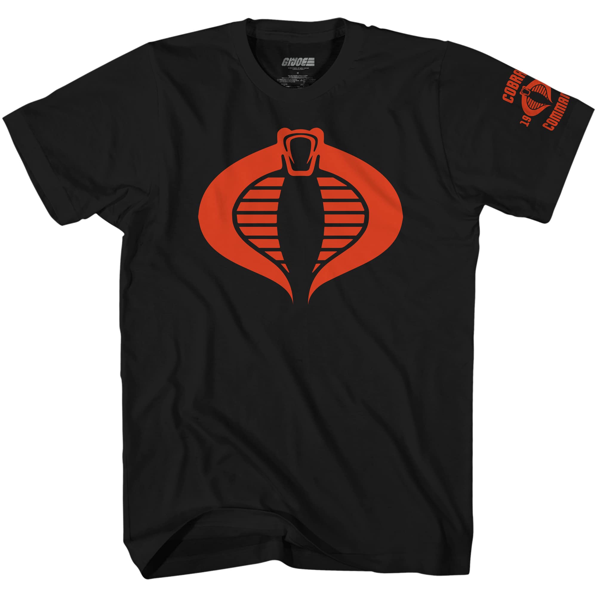 G.I Joe 1982 Black Adult T Shirt - - Cobra Army Logo T Shirt - T Shirt for Mens