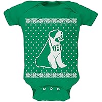 Big Saint Bernard Ugly Christmas Sweater Green Soft Baby One Piece