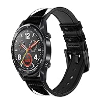 CA0176 Anonymous Man in Black Suit Leather Smart Watch Band Strap for Wristwatch Smartwatch Smart Watch Size (24mm)