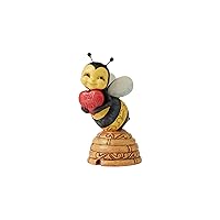 Jim Shore Heartwood Creek Honey Bee with Heart Miniature Figurine, 3.39 Inch, Multicolor