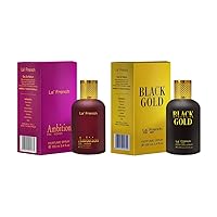 L A French Black Gold & Ambition Perfume Combo for Men & Women | 100ml + 100ml Eau De Parfum | Long Lasting Luxury Fragrance Set | Premium Scent | Perfume Gift Set (Pack of 2)