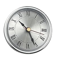 2.56inch (65mm) Clock Insert Roman Numeral Round Watch Insert Silver Clock Perfect for Decorating and Gifting Round Clock Movement
