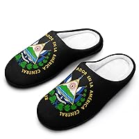 Coats of Arms of El Salvador Men's Cotton Slippers Memory Foam Washable Non Skid House Shoes