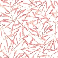 Tempaper Rosewater Watercolor Leaves Removable Peel and Stick Wallpaper, 20.5 in X 16.5 ft, Made in the USA