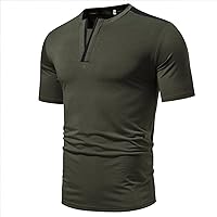 Mens V Neck Slim-Lit T Shirts Fashion Solid Color Short Sleeve Tops Summer Sports Casual T-Shirt Pullover