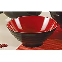Yanco CR-576 Black and Red Two-Tone Noodle Bowl, 36 oz Capacity, 2.75