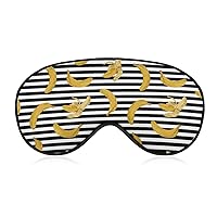 Breathable Sleep Mask Sleeping Blindfold Compatible with Banana Fruit and Black Stripe Comfortable Blindfold Eye Mask with Adjustable Strap for Men Women