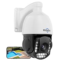Hiseeu [360°&30X Optical Zoom] 4K 8MP PoE PTZ Home Security Cameras, 360°Pan&90°Tilt Security Camera Outdoor&Indoor, 2 Way Audio,Auto Tracking, APP Motion AlertsSD Card Storage, Spotlight&Sound Alarm