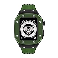 INFRI Für Apple Watch Series 8 7 6 5 4 SE 45 mm 42 mm 44 mm Luxus Metall Gummi Edelstahl Uhr Modifikation Mod Kit Zubehör Legierung Uhrengehäuse