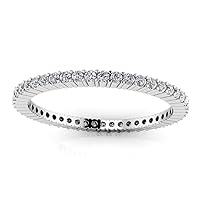 1.00 ct Ladies Round Cut Diamond Eternity Wedding Band Ring (Color G Clarity SI1) 18 kt White Gold