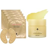 Sweet Dreams Collagen Glow Gold Eye Masks under eye patches for puffy eyes + Sweet Dreams Vanilla Lip Mask