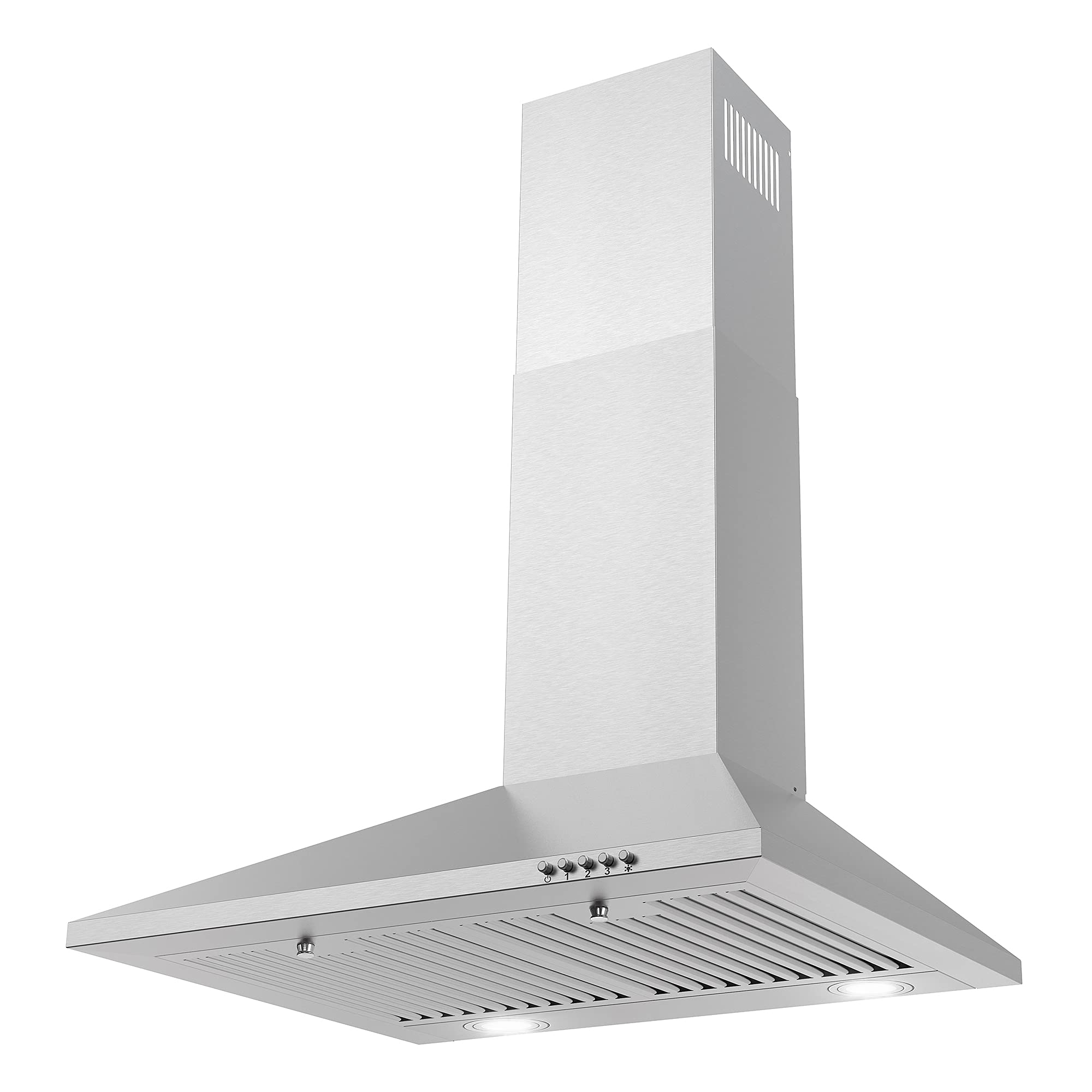 COSMO COS-6324EWH Wall Mount Range Hood, Chimney-Style Over Stove Vent, 3 Speed Fan, Permanent Filters, LED Lights in Stainless Steel (24 inch)