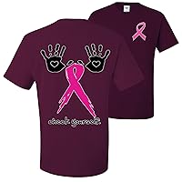 Check Yourself Breast Cancer Awareness Graphic Front&Back Mens T-Shirts