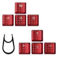 Texture Tactility Backlit Keycaps Replacement for GL Tactile Switch Logitech G813/G815/G913/G915 TKL RGB Mechanical Gaming Keyboard (WASD+Arrow Keys Red)