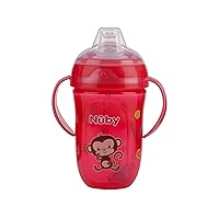 Nuby Comfort Trainer 2 Handle Cup with 360 Weighted Straw and Soft Silicone Spout, 9 Oz, Boy, Colors May Vary