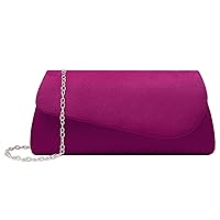 YYW Clutch Bag for Women Suede Evening Bag Wedding Clutch Purse with Detachable Chain Strap Ladies Plain Shoulder Handbag for Bridal Parties Proms