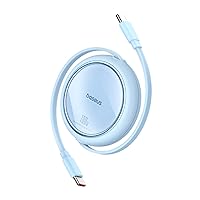 Baseus USB C Cable, Mini 100W Retractable USB C to USB C PD 5A Fast Charging Cable, 4-Stage Length Preset USB Type C Charger Cable for iPhone 15/Pro/Plus/Pro Max, MacBook, iPad Pro, Samsung S23/S22+
