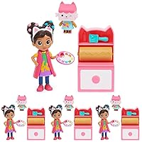 Gabby's Dollhouse, Art Studio Set with 2 Toy Figures, 2 Accessories, Delivery and Furniture Piece, Kids Toys for Ages 3 and up (Pack of 4)