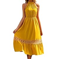 Solid Color Sling Short Skirt High Waist Hollow Wrap Breast Dress Lace Hook Flower Casual Dress Women Cotton