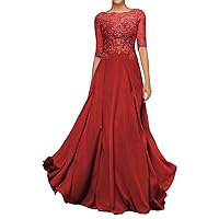 Laces Appliques Mother of The Bride Dresses for Wedding Short Sleeves Mother of The Groom Dresses with Beaded