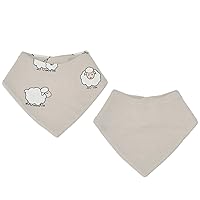 Woolino Merino Wool Baby Bibs - Highly Absorbent Bandana Bib with Cotton Outer Layer and Merino Wool Inner Layer - Pack of 2
