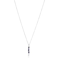 Amazon Collection Womens Sterling Silver Created Gemstones Four Stone Pendant Necklace