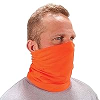 Ergodyne Chill Its 6485 Neck Gaiter, Multiple Ways to Wear Headband or Face Mask, Sweat-Wicking,Orange,Hi-Vis Orange