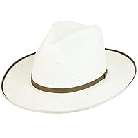 Parson Panama Fedora - Ivory/Brown/S Ivory/Brown, Small