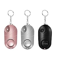 Personal Alarm for Women, 3 Pack 130dB Self Defense Siren Song Alarm Keychain with LED Light, Safe Sound Personal Safety Alarm Emergency