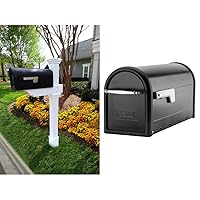 Zippity Outdoor Products ZP19013 Classica Mailbox Post and Architectural Mailboxes Chadwick Galvanized Steel Post-Mount Mailbox, Black