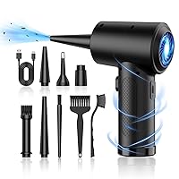 Compressed-Air-Duster-Electric- 12,0000RPM -Air Duster with LED Light, 3 Gear 7600mAh Rechargeable Cordless Air Duster for Computer Keyboard Car Cleaning Kit Swimming Ring