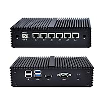 Qotom-Q555G6-S05 6 Gigabit LAN Ports Mini PC Core i5 7200U Router Firewall Support Win Linux (4G DDR4 RAM + 128GB MSATA SSD)