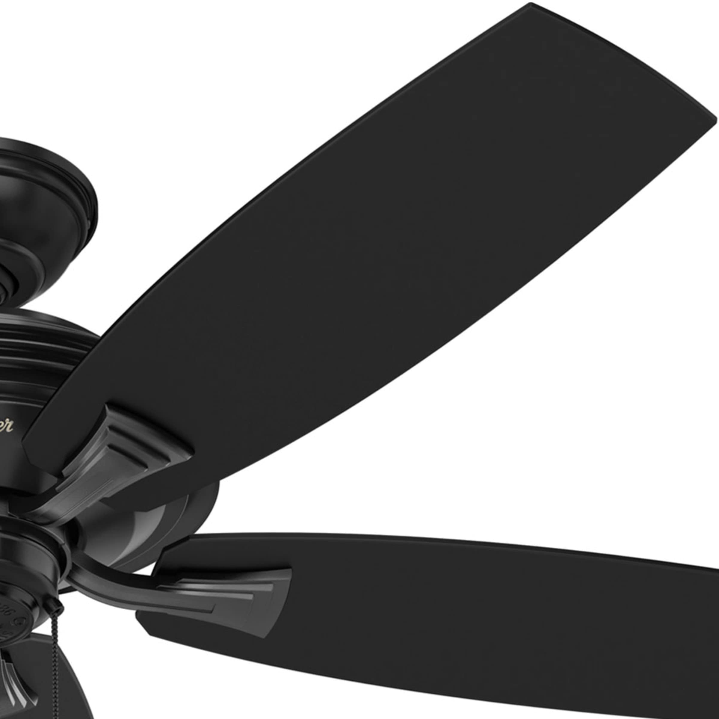 Hunter Fan Company, 53348, 52 inch Rainsford Matte Black Indoor/Outdoor Ceiling Fan and Pull Chain