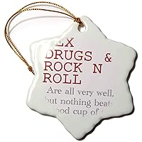 3dRose EvaDane - Funny Quotes - Sex Drugs and Rock n roll - Ornaments (orn-163937-1)