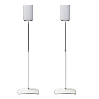 Sanus Height-Adjustable Speaker Stands Pair for Sonos Era 100™ -Premium Speaker Stand w/Durable Steel & Built in Cable Management - Easy DIY Install - White